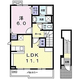 ベルエスパス 1LDKの間取図画像
