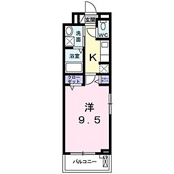 ルミウス5 1Kの間取図画像