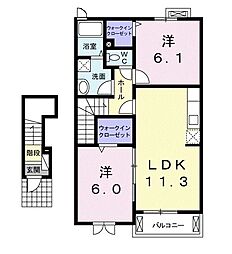 ピーチヒルズ 2LDKの間取図画像