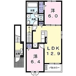 ブローテKS4 2LDKの間取図画像