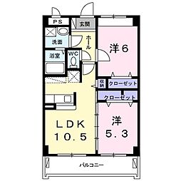 ラミアカーサ 2LDKの間取図画像