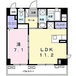 ボルダーズ 4階1LDKの間取り