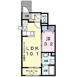 Jセカンド 1LDKの間取図画像