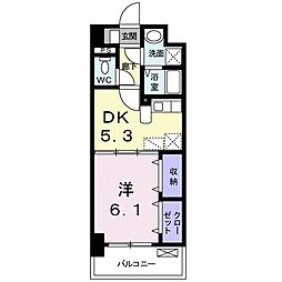 プラシード・ボスコ 1DKの間取図画像