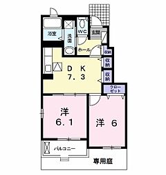 シャルツホフB 2DKの間取図画像