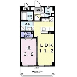 サニーマンション安慶名 1LDKの間取図画像