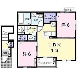 ブライトヒル 2LDKの間取図画像