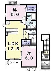 ヴィラ・ウインドA 2LDKの間取図画像