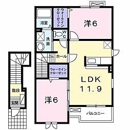 ヴェルドゥーラ6 2LDKの間取図画像