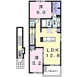 ルラシオン・N-2 2LDKの間取図画像