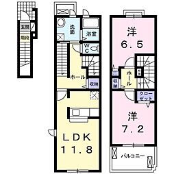 カーサ・サンリット 2LDKの間取図画像
