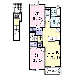 フィオーレB 2LDKの間取図画像