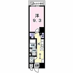 オータムアベニュー 1Kの間取図画像