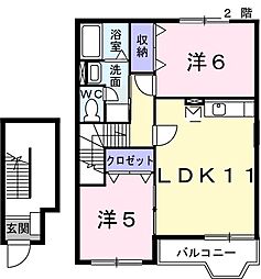 コンフォル・ヴィラ 2LDKの間取図画像