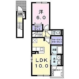 秦永ビル 1LDKの間取図画像