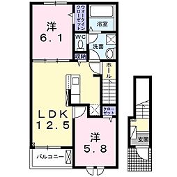 フェリーチェ 2LDKの間取図画像