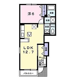 メゾンリバビュー 1LDKの間取図画像