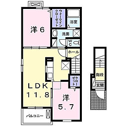 エアリー・ヒル 2LDKの間取図画像