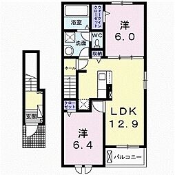 ミ・カーサ・クレマチス 2LDKの間取図画像