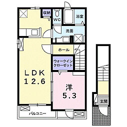 カーサ・アリビオ 1LDKの間取図画像