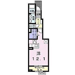 ミント神明 ワンルームの間取図画像