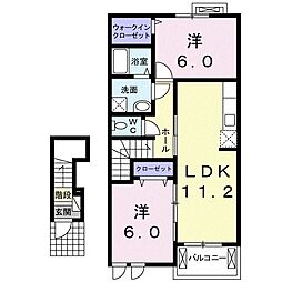 エスペランス北丘 2LDKの間取図画像