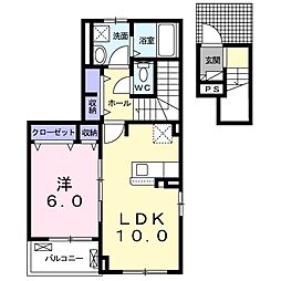 ロイヤル・鈴E 1LDKの間取図画像