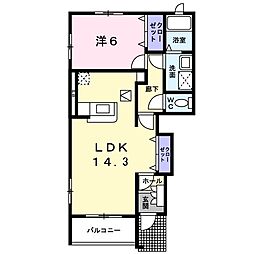 スペラーレ・カーサ 1LDKの間取図画像