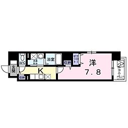 メゾンドエルミタージュ 1Kの間取図画像