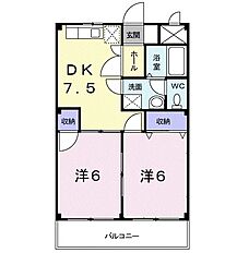 レジダンス・シャルマン 2DKの間取図画像