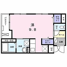 クロワール長田 ワンルームの間取図画像