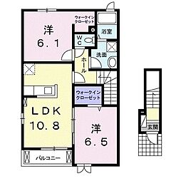 フロントリヴァーB 2LDKの間取図画像