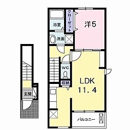 フィールドビーチ加茂名 1LDKの間取図画像