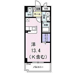 カーサダ・ヴィンチ ワンルームの間取図画像