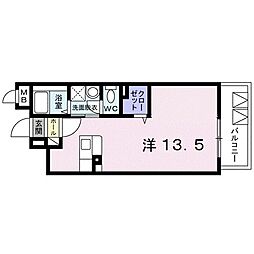 パーク鴨池 ワンルームの間取図画像