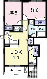 レジデンス五宮 2LDKの間取図画像
