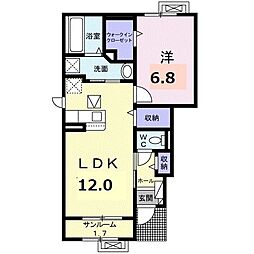 ドミール武生 1LDKの間取図画像