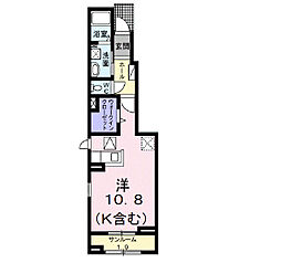 ローレルNS7 ワンルームの間取図画像