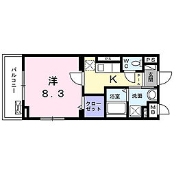 ブルックブリーズ 1Kの間取図画像