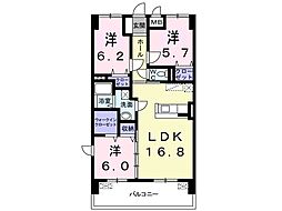 グランツ倉敷 3LDKの間取図画像