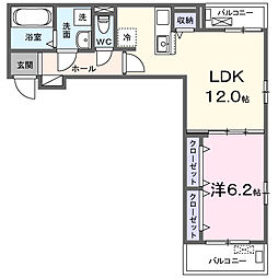 エイレーネ 1LDKの間取図画像