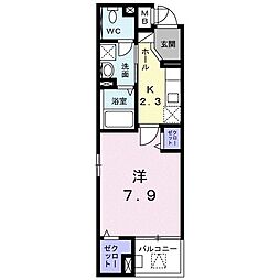 グランツグルン 1Kの間取図画像