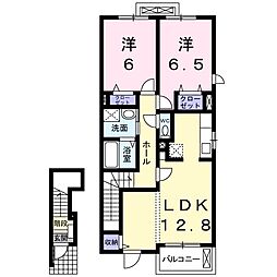 フランネル1 2LDKの間取図画像