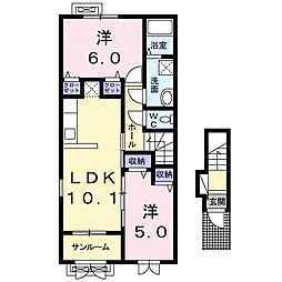 ラルーチェ 2LDKの間取図画像