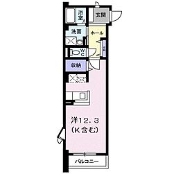 シェーネスベルク ワンルームの間取図画像