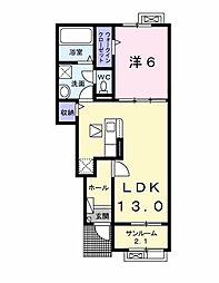 GracemobaraA 1LDKの間取図画像