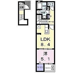 スクエアISV 1LDKの間取図画像