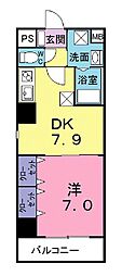 カーサオルテンシア 1DKの間取図画像
