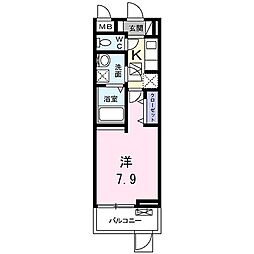 グリーンハイツ向日 1Kの間取図画像