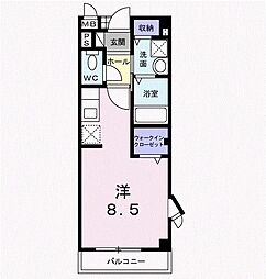 パークストリート1 ワンルームの間取図画像